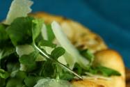No Knead Pizza Dough: Pear and Gorgonzola Flatbread with Baby Arugula and Shaved Parmesan