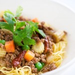 Ground Beef with Beijing Sauce over Noodles