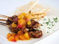 Lamb Kabob with Spicy Mango Salsa