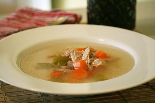 What are some healthy recipes for chicken soup?