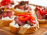 Flank Steak Goat Cheese Tapas Bruschetta Recipe