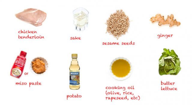 Chicken Salad with Sesame Miso Dressing Ingredient Map