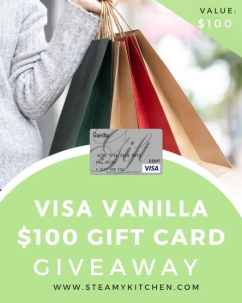 Visa Vanilla 100 Gift Card Giveaway Steamy Kitchen Recipes Giveaways