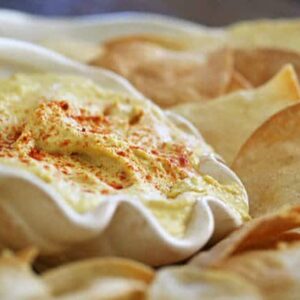 Smoky Hummus and Baked Potato Chips