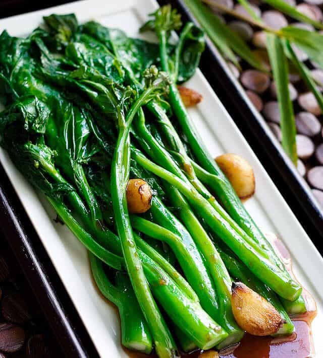 gai lan recipe on dish