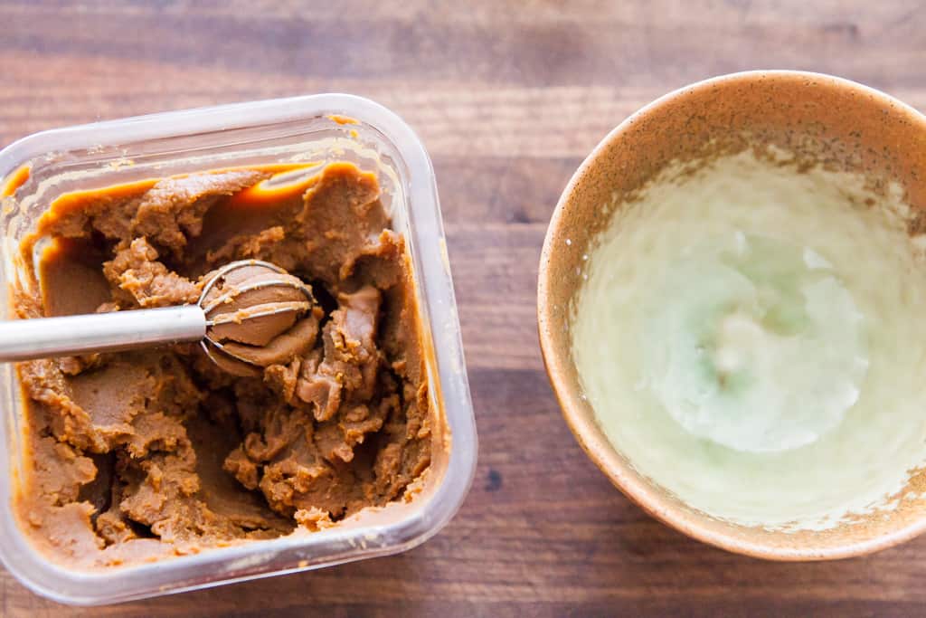 miso paste and whisk