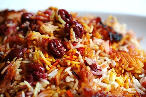 Persian Sour Cherry Saffron Rice (Polow)