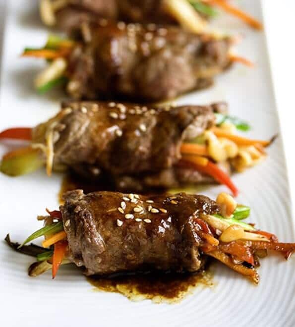 Asian Pan Seared Steak Rolls Recipe