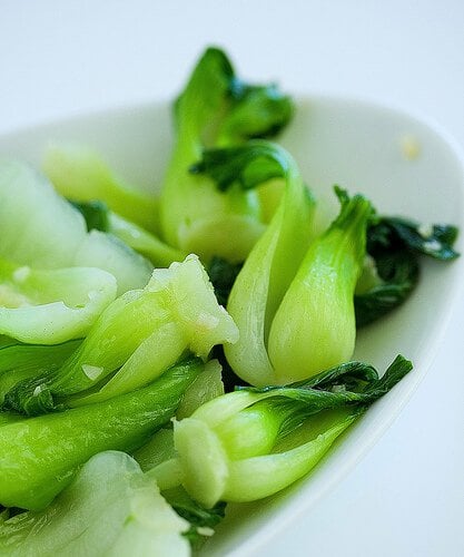 bok choy on plate