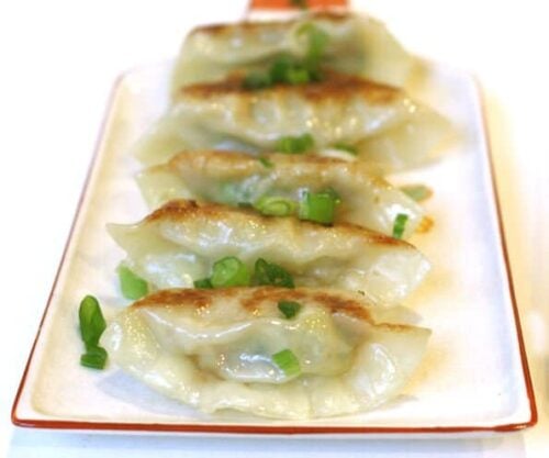 gyoza's on platter