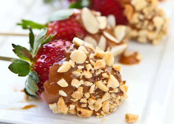 Salted Caramel Covered Strawberries