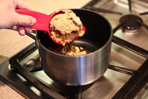 placing miso in pot