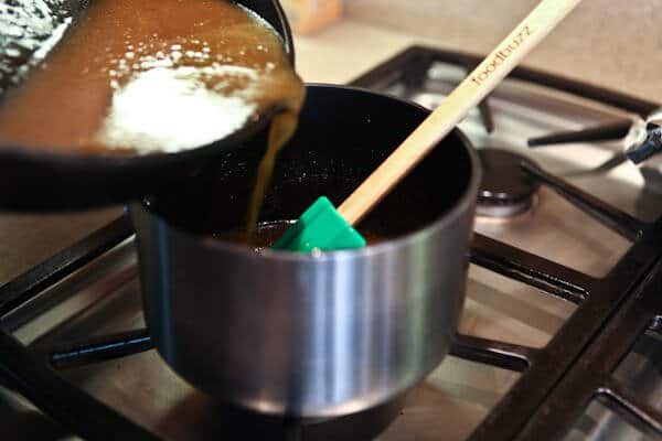 pouring juices into pot