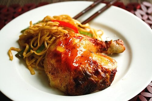 Roast Chicken with Sweet Plum Sauce