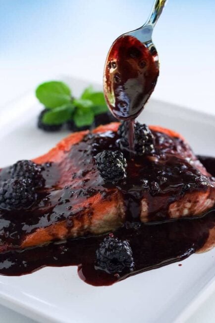 Salmon with Blackberry Brandy Sauce