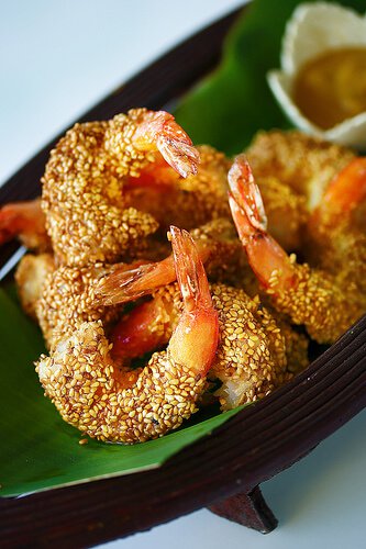 Chinese Sesame Shrimp Recipe with Honey Mustard Sauce • Steamy Kitchen ...