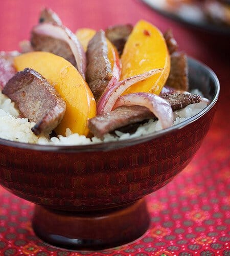 Stir Fried Beef and Nectarines Recipe