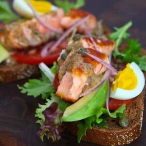 Open Face Salmon Sandwich with Sweet Mustard Sauce Recipe