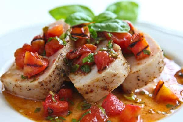 Pork Tenderloin with Warm Grilled Tomato Salsa