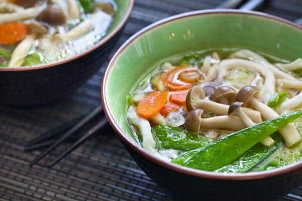 udon noodle soup with miso - 15 minute recipe