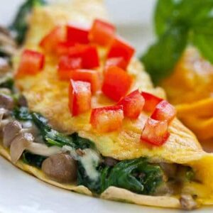 Healthy Mushroom and Spinach Omelet