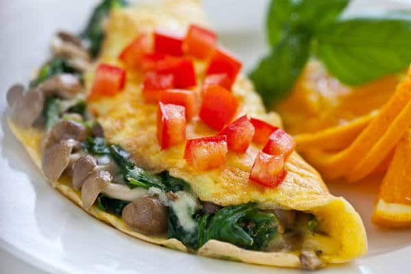 Mushroom and Spinach Omelet