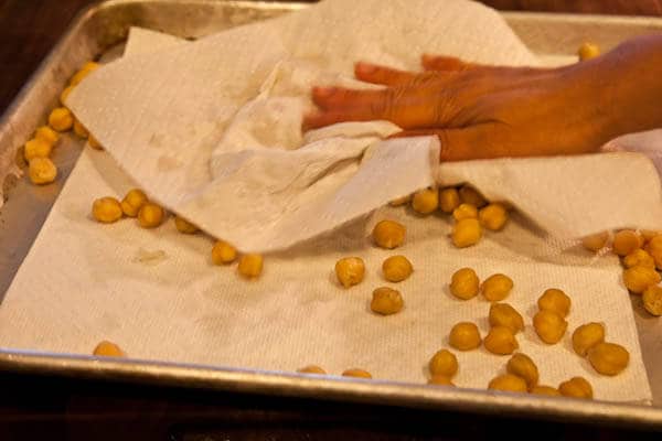  Pat Dry the Peas and skin for Crispy Roasted Chickpeas Recipe 