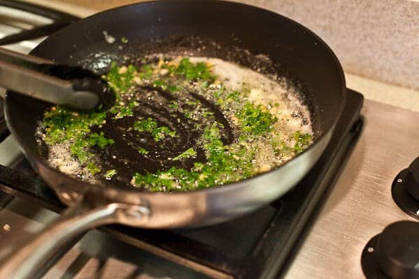 Parsley in pan