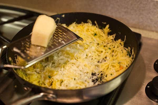 shave parmesan cheese -Spaghetti Squash Recipe