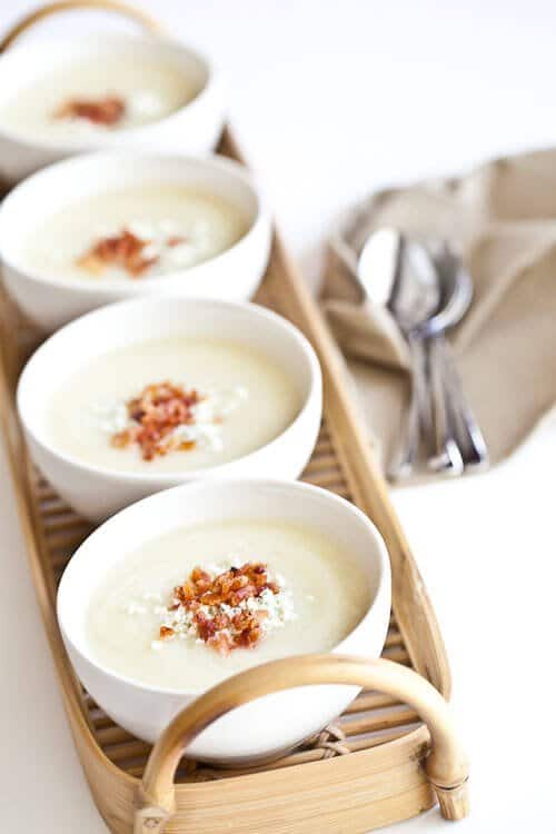 Creamy Cauliflower Soup with Bacon and Gorgonzola • Steamy Kitchen ...