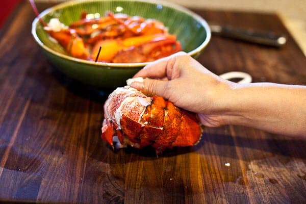 peeling lobster tail 