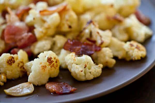 delicious roasted cauliflower on a plate