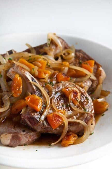 Pork Chops with Apricot Brandy Sauce