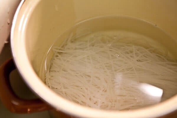 noodles in water