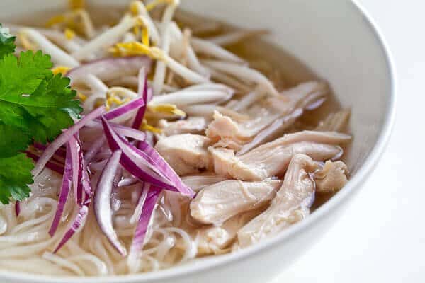 bowl of slow cooker vietnamese chicken pho