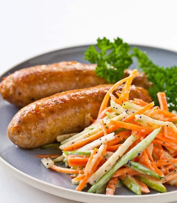 Chicken Sausage With Apple Slaw Steamy Kitchen Recipes Giveaways