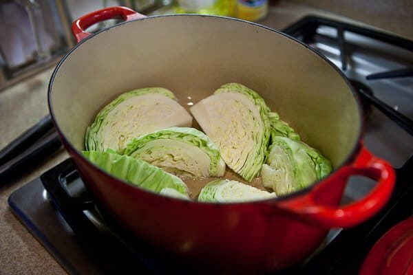 cabbage in pot