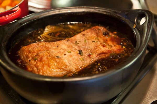 cooked beef in pot