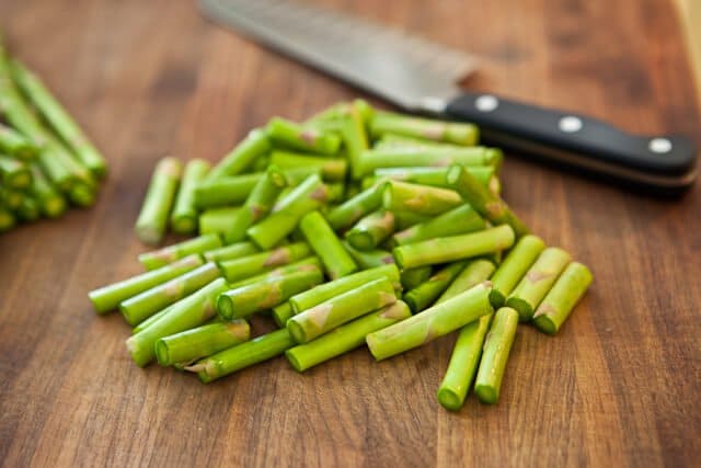 Asparagus Gratin recipe - cut off stems
