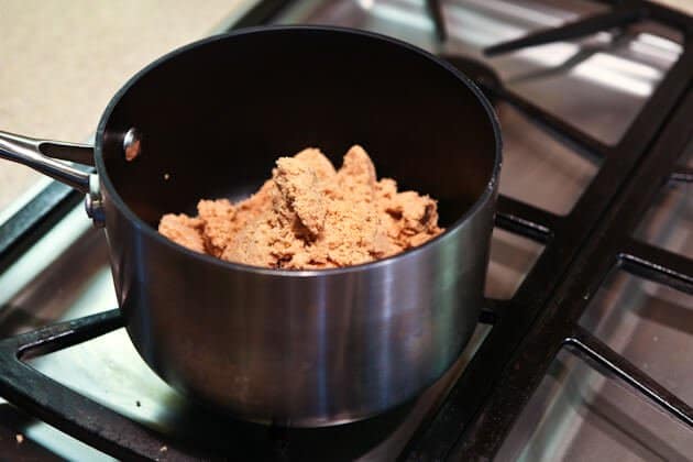 brown sugar in pot