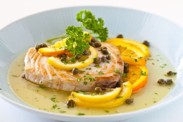 Fish with Citrus Caper Sauce