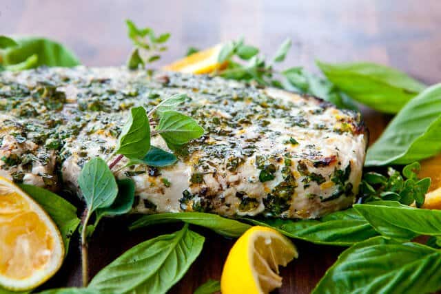 Grilled Fish with Citrus Herb Crust