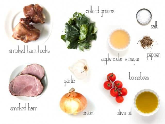 ingredients for easy collard greens