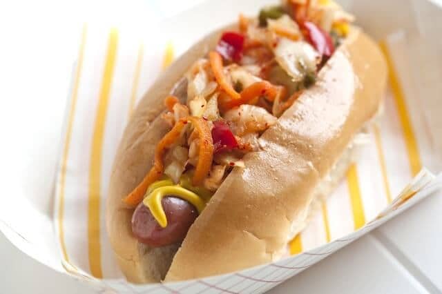 Hot Dogs with Kimchi Relish recipe