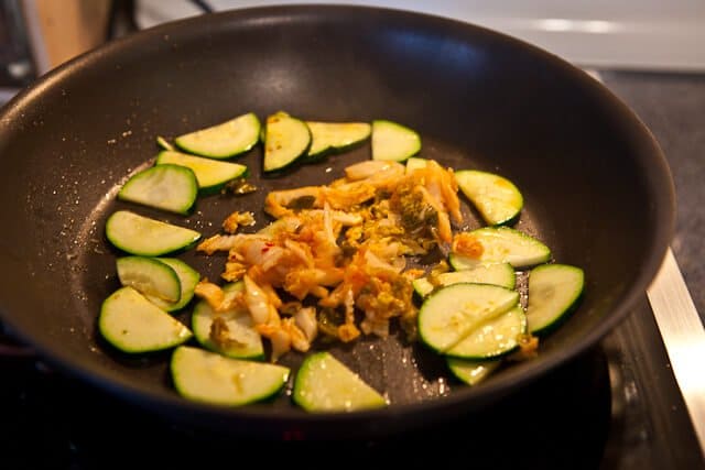 zucchini in pan