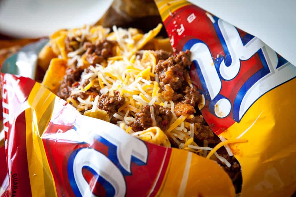 Frito Pie with 1 Hour Texas Chili - Steamy Kitchen Recipes