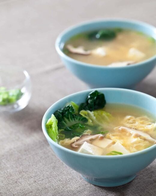 Tofu and Mushroom Miso Soup • Steamy Kitchen Recipes