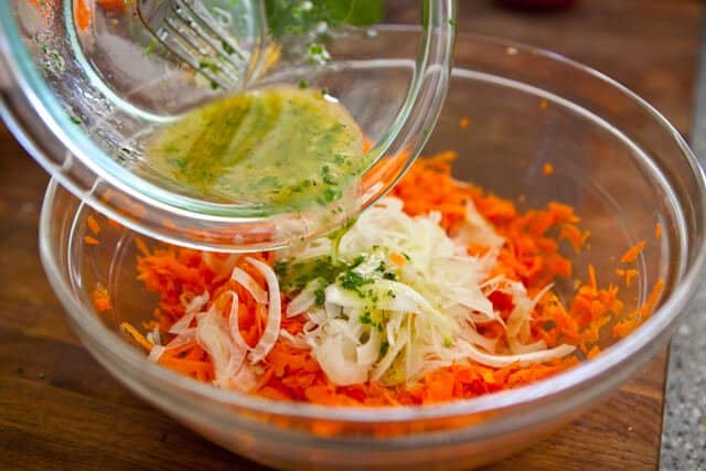 add dressing French Carrot Fennel Salad Recipe