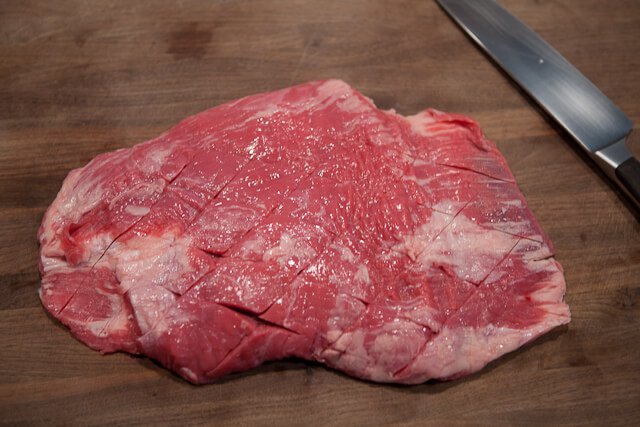Asian Flank Steak how to score