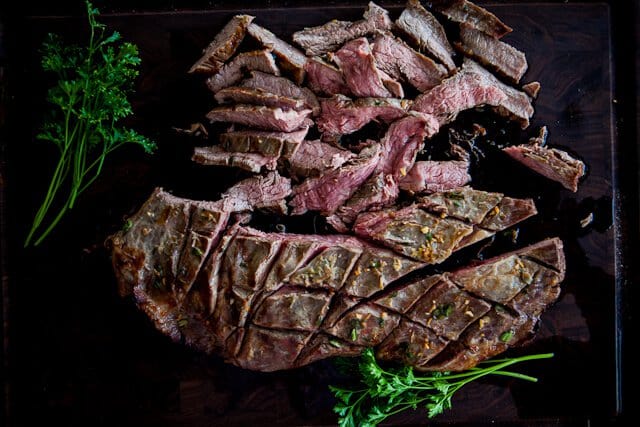 Asian Flank Steak cut up